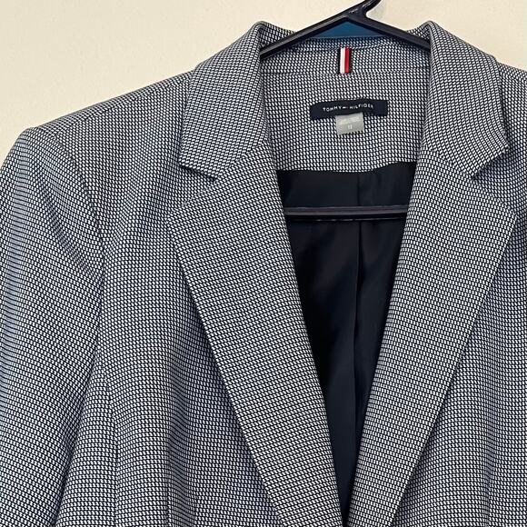 Tommy Hilfiger blazer jacket houndstooth single breasted lined preppy career L - Picture 5 of 11